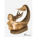 銅雕系列-銅雕人物-美人魚 y14187 立體雕塑.擺飾 人物立體擺飾系列-西式人物系列
