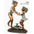 銅雕系列-銅雕人物-嘻戲女孩 y14216 立體雕塑.擺飾 人物立體擺飾系列-西式人物系列
