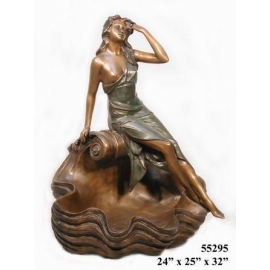 銅雕系列-銅雕人物-嫵媚女孩 y14218 立體雕塑.擺飾 人物立體擺飾系列-西式人物系列