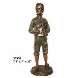 銅雕系列-銅雕人物-悠閒男孩 y14221 立體雕塑.擺飾 人物立體擺飾系列-西式人物系列