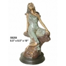 銅雕系列-銅雕人物-海邊女孩 y14224 立體雕塑.擺飾人物立體擺飾系列-西式人物系列