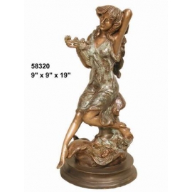 銅雕系列-銅雕人物-嫵媚女 y14227 立體雕塑.擺飾 人物立體擺飾系列-西式人物系列