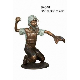 銅雕系列-銅雕人物-捕手男孩 y14233 立體雕塑.擺飾 人物立體擺飾系列-西式人物系列