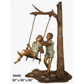 盪鞦韆小孩 y14261 立體雕塑.擺飾 立體擺飾系列-動物、人物系列