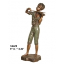 銅雕人物-拉提琴男孩 y14416 立體雕塑.擺飾 立體雕塑系列-人物雕塑系列