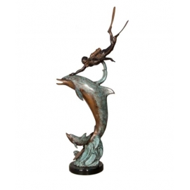 海豚(y14686 銅雕系列- 銅雕大型擺飾、銅雕動物 ) 