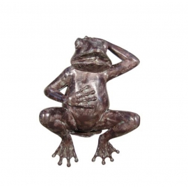 單手仰臥青蛙(y14693 銅雕系列- 銅雕大型擺飾、銅雕動物 ) 