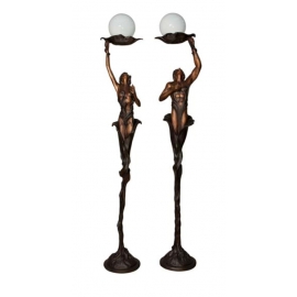 花燈精靈-男款/女款(y14702 銅雕系列- 銅雕大型擺飾、銅雕人物 ) 