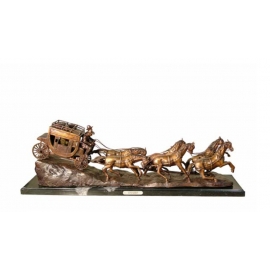 逆勢而昇_西部牛仔馬車.群馬(y14704 銅雕系列- 銅雕大型擺飾、銅雕動物 ) 