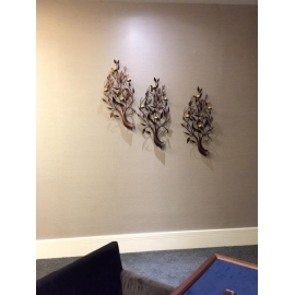 樹葉壁燭-3件一組-y15218-鐵雕壁飾系列-鐵材藝術