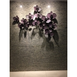 藕色蘭花枝壁飾-(內含3多分開的花朵)另有不同顏色-y15511 - 鐵材藝術 - 鐵雕壁飾系列 