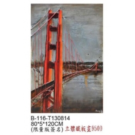 y15894-鐵材藝術  鐵雕壁飾系列-跨海大橋立體壁飾(限量簽名版)