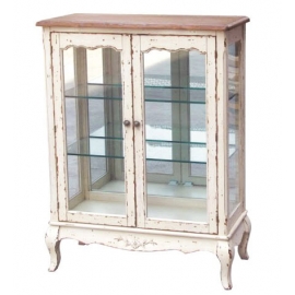 y13770 傢俱系列-復古白色玻璃門餐櫃 