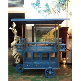 仿舊餐車(藍色)y15177傢俱系列-實木家具