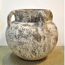 落灰陶落地花器 y15033 -花器系列-落灰陶 白風化反口弧形花瓶