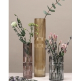 灰色竹節竖楞花瓶‧小號-y16325 立體雕塑.擺飾 立體擺飾系列 - 器皿.花器系列 / 擺件插花