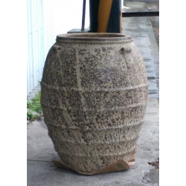 落灰陶花器 y15040 -花器系列-落灰陶 沙釉圓弧形橫紋