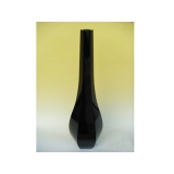 y11121 木製花器-鋼琴烤漆-小六角大肚花瓶-白(黑)