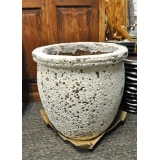 y13873 -花器系列-古樸陶瓷-落灰陶( 噴沙風化陶錐缸-S2號)