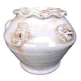 y13945 花器系列 -古樸陶瓷 -白色陶花器