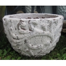y14073 -花器系列-古樸陶瓷 - 落灰陶( 白沙風化弧形藤紋-小)