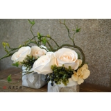 y15876 田園玫瑰造型花藝設計 茶几桌上擺飾 會場佈置 (花藝設計-小品盆花 )