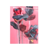 y10960 花藝設計-人造花玻璃花藝盆花(紅色+白色)ㄧ對(可單買)