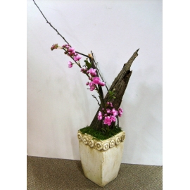 y13838 花藝設計 茶几用直立式花藝作品  造型花藝
