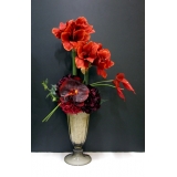 紅孤挺花白砂石茶色玻璃花藝設計 (y14850花藝設計- 茶几用直立式)一對