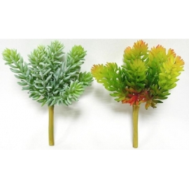 y15893 花藝設計-精緻人造花-多肉植物-9叉綠玉樹  共2款顏色  灰白.紅綠