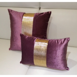 現代簡約風鑲鑚紫色抱枕-小抱枕(y14806 地毯,桌旗,抱枕,布品 )-共3色 黑色.紫色.銀色