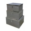 灰色鋼框首飾盒-套3 (y14681 辦公室及梳妝台用品.名片座- 梳妝台用品)