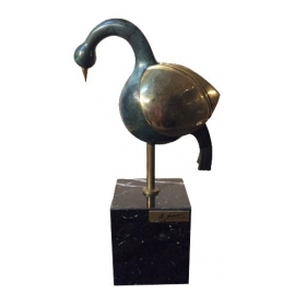 雕塑海鳥 (y15096 銅雕擺飾-海鳥 銅雕動物)