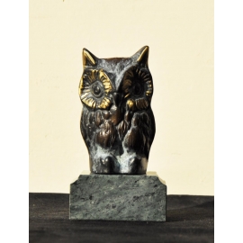 雕塑動物擺飾 (y15095 銅雕笑貓頭應