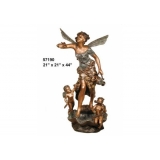 銅雕系列-銅雕人物-天使女與小天使 y14223 立體雕塑.擺飾 人物立體擺飾系列-西式人物系列