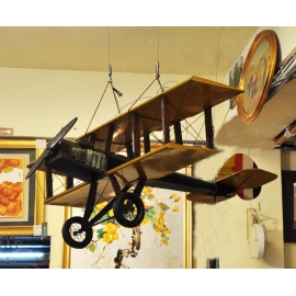 仿古飛機模型(黃)y15087 鐵材藝術 擺飾