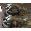 銅雕狐狸門把/對-y15182-銅雕系列-銅雕立體掛飾