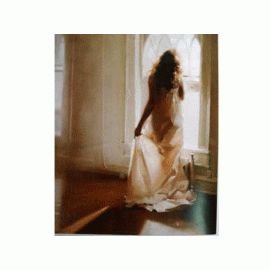 望向窗外的少女-y01157-油畫人物