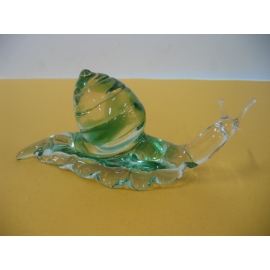 玻璃水晶蝸牛-綠 y01177 水晶飾品系列