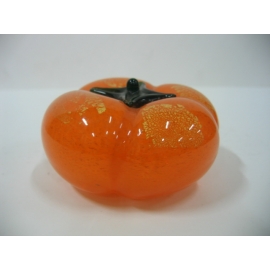 玻璃水晶金箔柿子(中) y01183 水晶飾品系列 