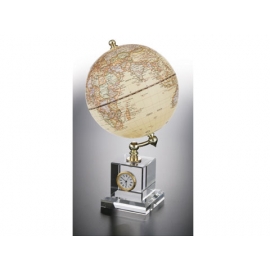 時尚造型時鐘地球儀-仿古色 y 01333 立體雕塑.擺飾 地球儀系列--無庫存