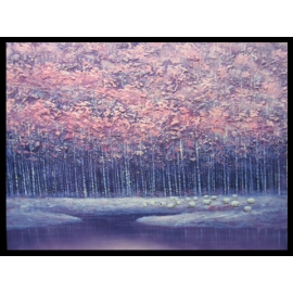 y01355(油畫)紫色森林