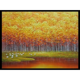 y01356(油畫)黃色森林