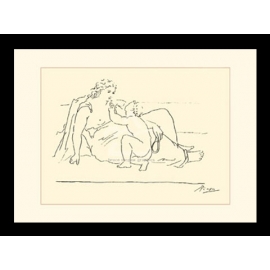 y01440畢卡索Picasso複製畫Femme et enfant (serigraph)  P280