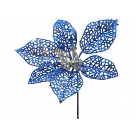 y02160-花材-晶網聖誕花(藍)