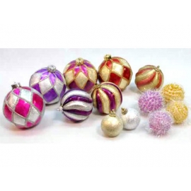y02577-裝飾球-方格雙色球 螺旋雙色球 砂金球 毛球