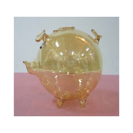 玻璃豬(黃) y03293 水晶飾品系列