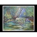 盧玉玉-森林河邊-y03643 油畫-風景系列-名家畫作(已售出)