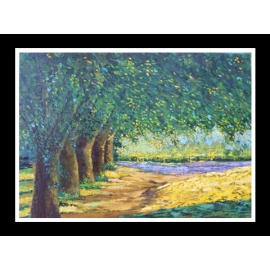 盧玉玉-綠樹-y03645 油畫-風景系列-名家畫作(已售出)