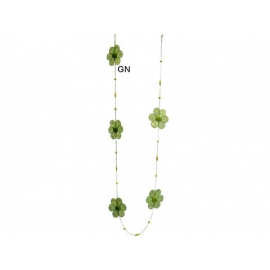 y03088-布品家飾-布品擺飾-五瓣花吊串(綠)